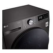 LG Musta 9-kg DUAL Inverter Heat Pump™ Eco-Hybridikuivain Lämpöpumpputekniikalla , Left Panel Detail, RV9DN903P, thumbnail 6