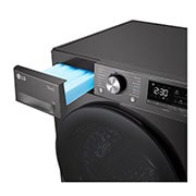LG Musta 9-kg DUAL Inverter Heat Pump™ Eco-Hybridikuivain Lämpöpumpputekniikalla , Top Right Drawer Open Detail, RV9DN903P, thumbnail 7