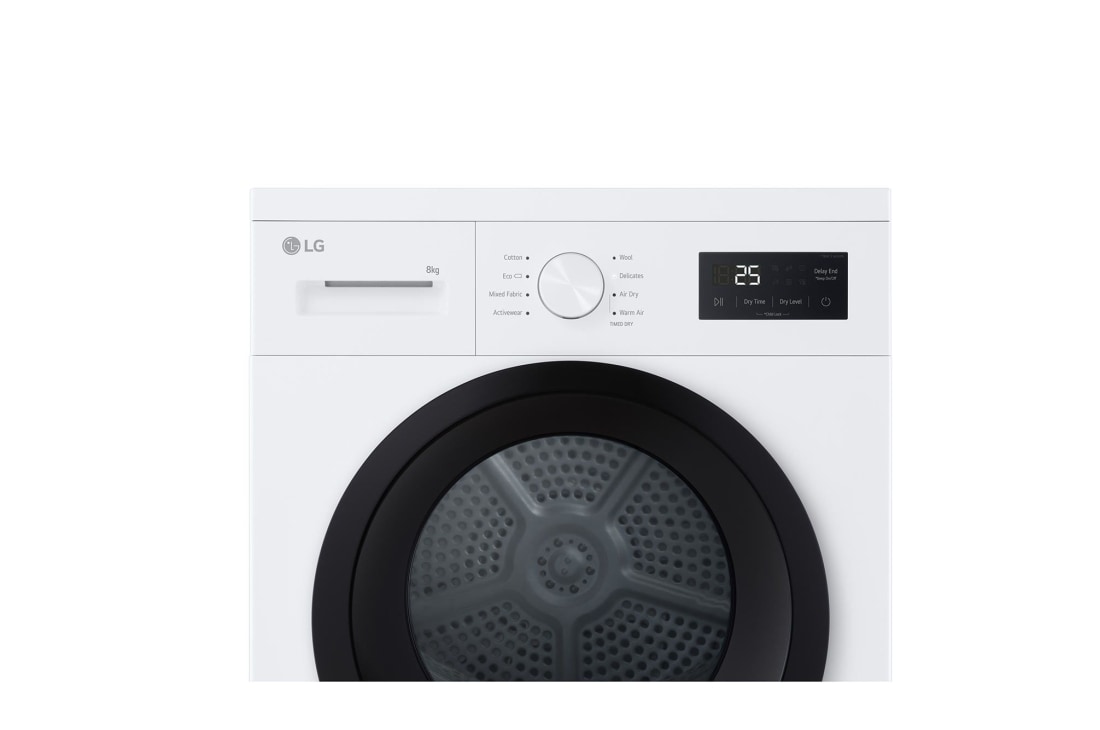 LG 8 kg Kuivausrumpu (Valkoinen) - Energialuokka  C/A+++, Heat Pump ja Smart Diagnosis™  Wi-Fi, 8 kg Kuivausrumpu (Valkoinen) - Energialuokka  C/A+++, Heat Pump ja Smart Diagnosis™  Wi-Fi, RHA1008NWK, thumbnail 9