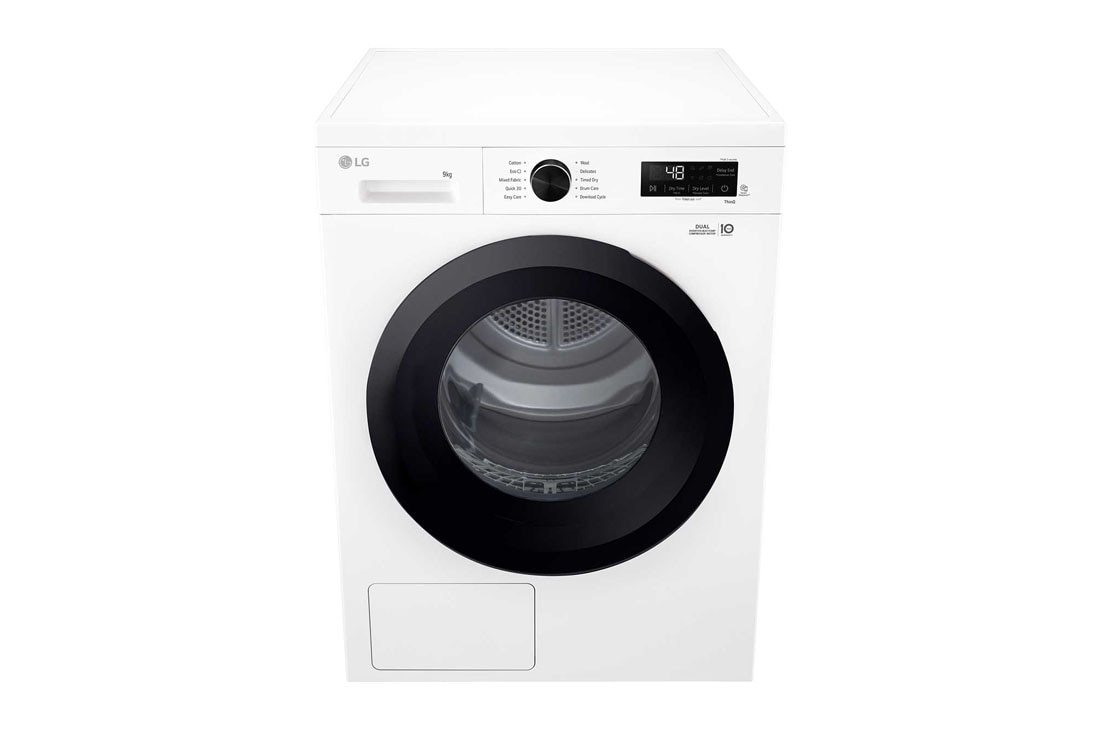 LG 9 kg Kuivausrumpu(Essence White) - Energialuokka  C/A+++, Heat Pump ja Smart Diagnosis™ kanssa Wi-Fi, Side view open door, RHX1009NWK, thumbnail 8