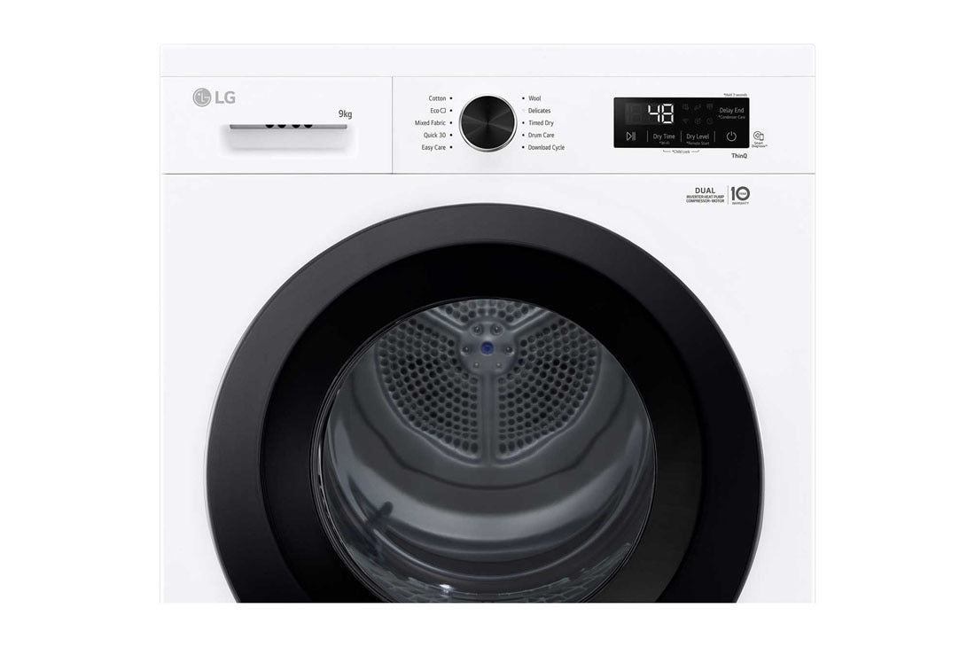 LG 9 kg Kuivausrumpu(Essence White) - Energialuokka  C/A+++, Heat Pump ja Smart Diagnosis™ kanssa Wi-Fi, back view, RHX1009NWK, thumbnail 14
