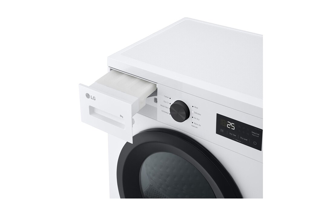 LG 8 kg Kuivausrumpu(Dark Silver) - Energialuokka  D/A++ ja Heat Pump, 8 kg Kuivausrumpu(Dark Silver) - Energialuokka  D/A++ ja Heat Pump, RHA1008NWKB, thumbnail 14