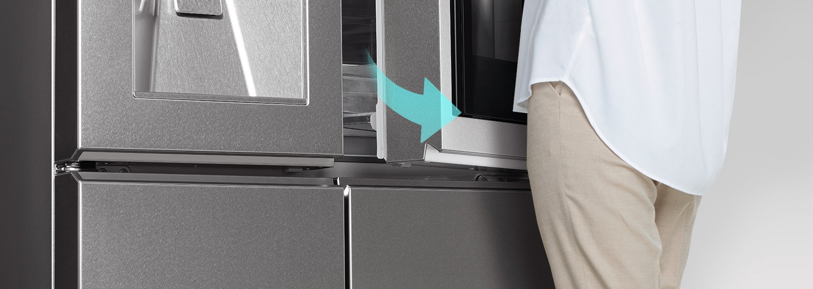 LG SIGNATURE -jääkaapin ovi avautuu automaattisesti.