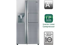 Side-by-side-kaappi, ei tarvitse sulattaa. Vesiannostelija ja jääpalakone. (614 litraa)1