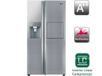 Side-by-side-kaappi, ei tarvitse sulattaa. Non Plumbing -annostelija. (Nettotilavuus 614 litraa)1