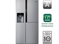 Side-by-side kaappi, jossa uusi ovi-ovessa, sekä jääpalakone (netto tilavuus 614 litraa).1