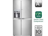 Side-by-side kaappi, jossa uusi ovi-ovessa, sekä jääpalakone (netto tilavuus 596 litraa).1