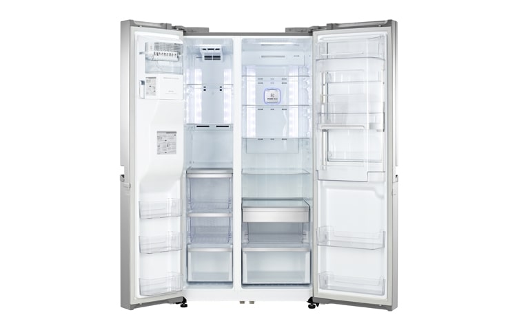 LG Side-by-side kaappi, jossa uusi ovi-ovessa, sekä jääpalakone (netto tilavuus 596 litraa)., GSJ976NSBZ, thumbnail 2