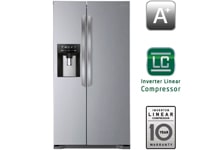 Side-by-side-kaappi, ei tarvitse sulattaa. Jääpalakoneen (Nettotilavuus 508 litraa)1