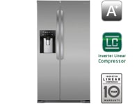 Side-by-side-kaappi, ei tarvitse sulattaa. Jääpalakoneen (Nettotilavuus 508 litraa)1