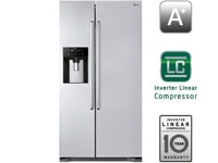 Side-by-side-kaappi, ei tarvitse sulattaa. Jääpalakoneen (Nettotilavuus 508 litraa)1