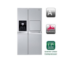 Side-by-side-kaappi, ei tarvitse sulattaa. Vesiannostelija ja jääpalakone. (540 litraa)2