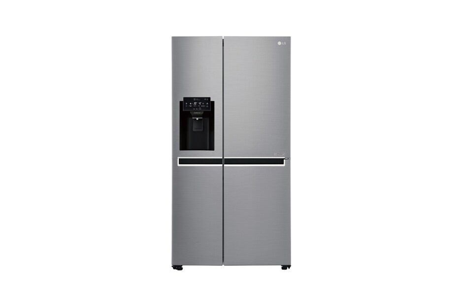 LG 625L Side by Side (Shiny Steel) Energialuokka F, Vesi/jää vesijohtoliitännällä, ThinQ™ - Wi-Fi-yhteys, GSL760PZXV