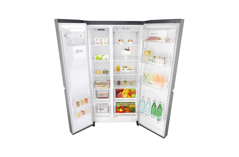 LG 625L Side by Side (Shiny Steel) Energialuokka F, Vesi/jää vesijohtoliitännällä, ThinQ™ - Wi-Fi-yhteys, GSL760PZXV, thumbnail 5