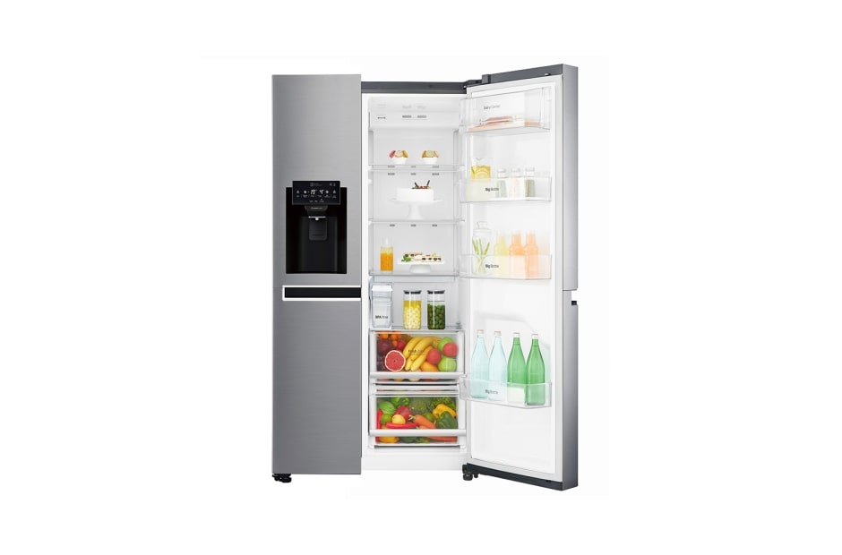 LG 625L Side by Side (Shiny Steel) - Jään ja veden annostelija Energialuokka F Vesi/jää ilman vesijohtoliitäntää, Smart Diagnosis™ - Wi-Fi-yhteys, GSL761PZUZ, thumbnail 3