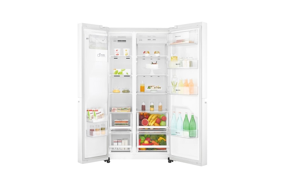 LG 625L Side by Side (Valkoinen) Energialuokka F, Vesi/jää vesijohtoliitännällä, Smart Diagnosis™ - Wi-Fi-yhteys, GSL760SWXV, thumbnail 2
