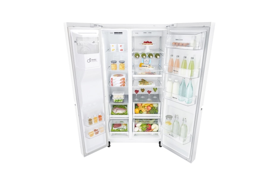 LG 625L Side by Side (Valkoinen) Energialuokka F, Vesi/jää vesijohtoliitännällä, Smart Diagnosis™ - Wi-Fi-yhteys, GSL760SWXV, thumbnail 5