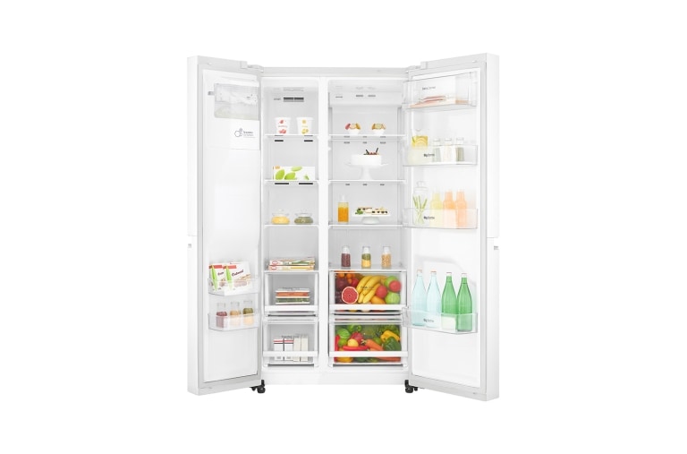 LG 625L Side by Side (Valkoinen) Energialuokka F, Vesi/jää vesijohtoliitännällä, Smart Diagnosis™ - Wi-Fi-yhteys, GSL760SWXV, thumbnail 2