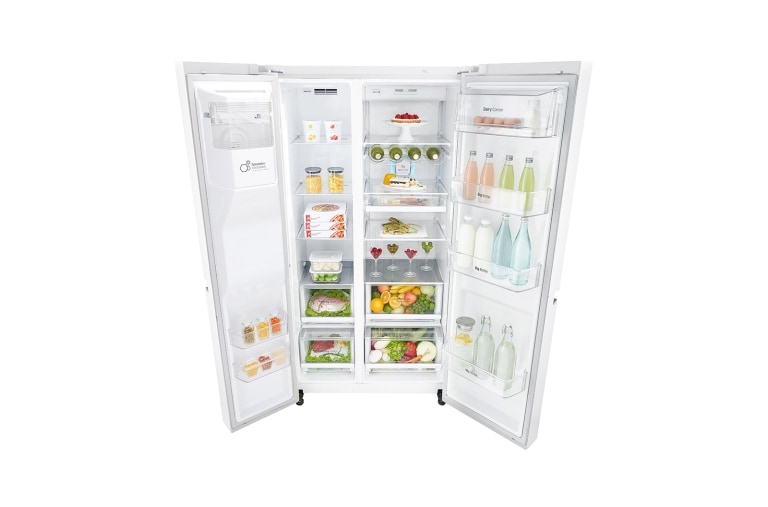 LG 625L Side by Side (Valkoinen) Energialuokka F, Vesi/jää vesijohtoliitännällä, Smart Diagnosis™ - Wi-Fi-yhteys, GSL760SWXV, thumbnail 5