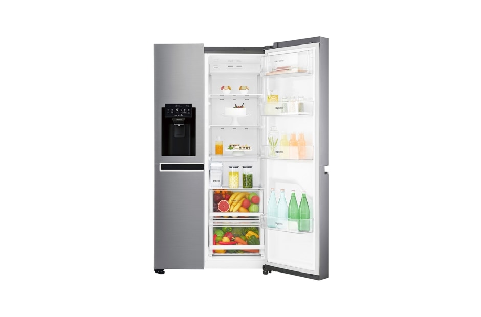 LG 625L Side by Side (Shiny Steel) Energialuokka F, Vesi/jää ilman vesijohtoliitäntää, ThinQ™ - Wi-Fi-yhteys, GSL761PZXV, thumbnail 3