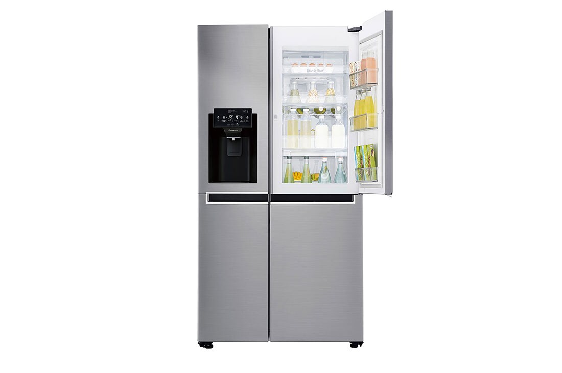 LG 625L Door in Door™ Side by Side (Shiny Steel) Energialuokka F,  Vesi/jää ilman vesijohtoliitäntää, Smart Diagnosis™ - Wi-Fi-yhteys, GSJ761PZTZ, thumbnail 3