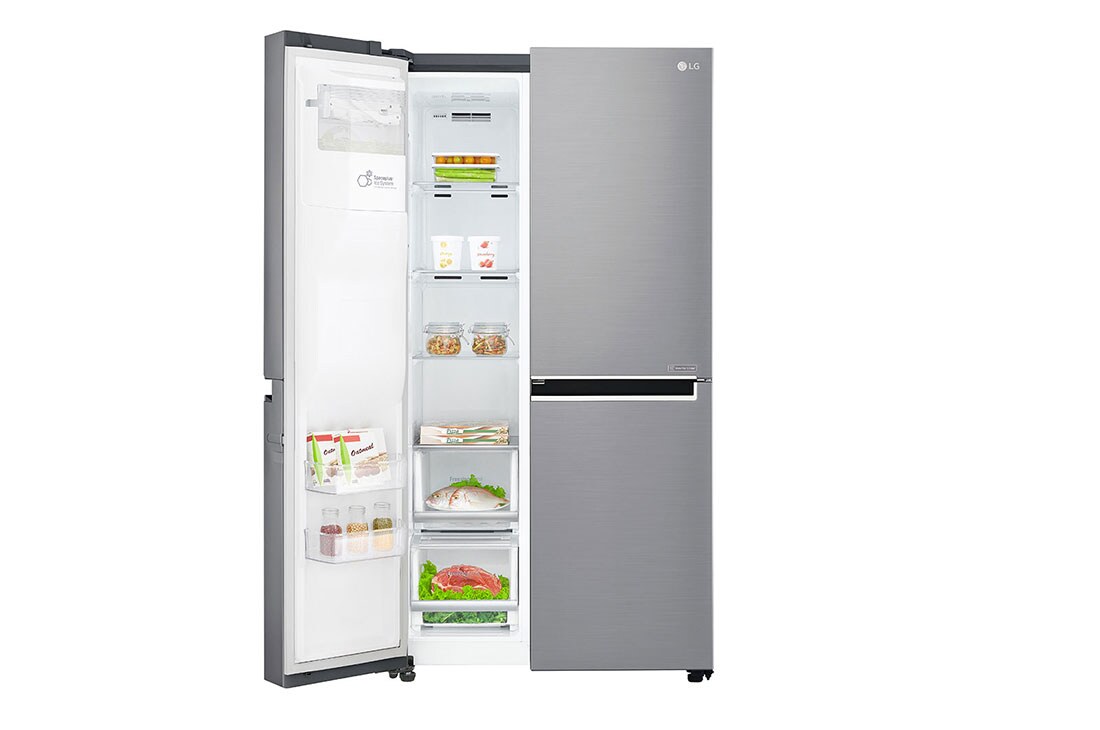 LG 625L Door in Door™ Side by Side (Shiny Steel) Energialuokka F,  Vesi/jää ilman vesijohtoliitäntää, Smart Diagnosis™ - Wi-Fi-yhteys, GSJ761PZTZ, thumbnail 7