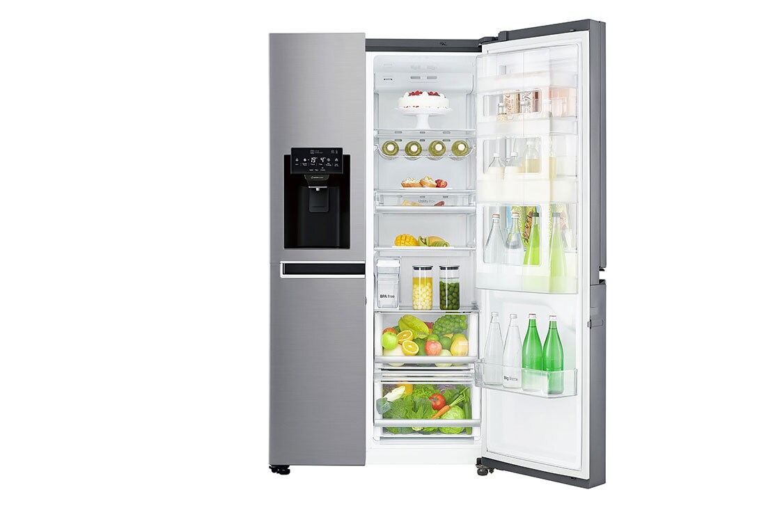 LG 625L Door in Door™ Side by Side (Shiny Steel) Energialuokka F,  Vesi/jää ilman vesijohtoliitäntää, Smart Diagnosis™ - Wi-Fi-yhteys, GSJ761PZTZ, thumbnail 8