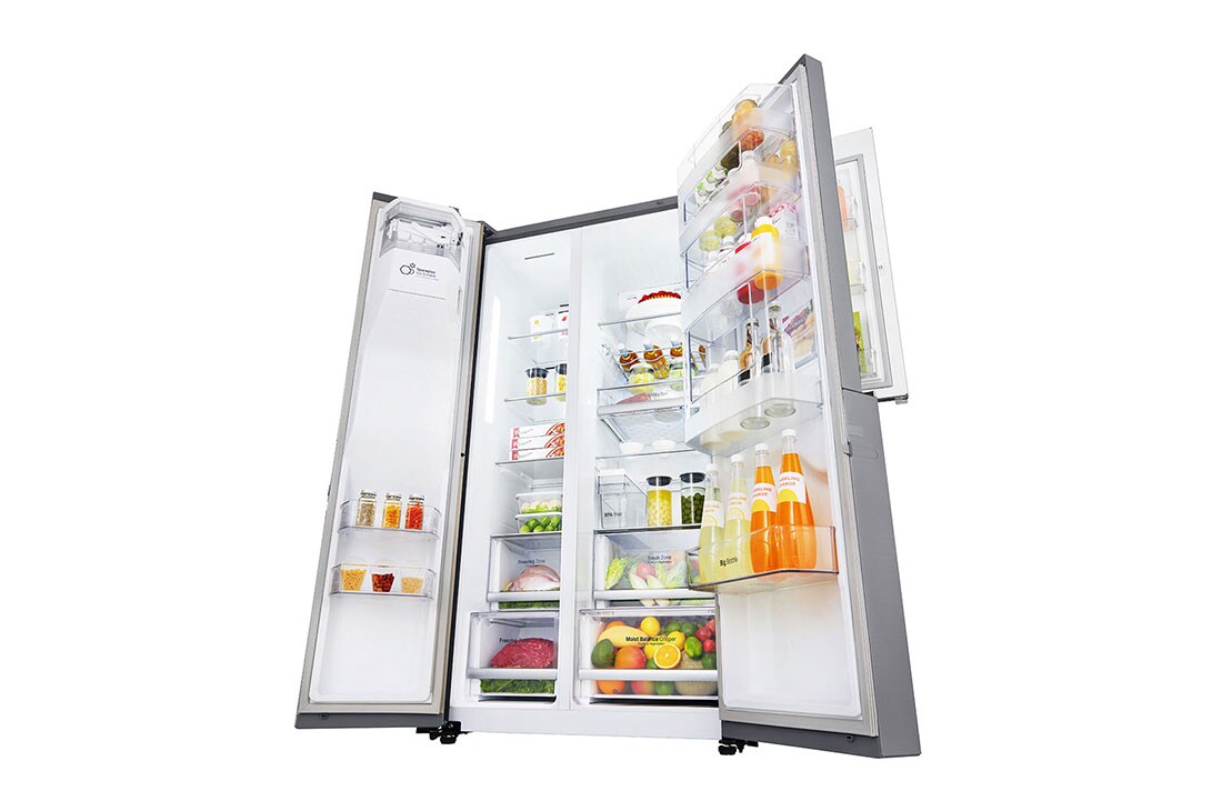 LG 625L Door in Door™ Side by Side (Shiny Steel) Energialuokka F,  Vesi/jää ilman vesijohtoliitäntää, Smart Diagnosis™ - Wi-Fi-yhteys, GSJ761PZTZ, thumbnail 13