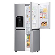 LG 625L Door in Door™ Side by Side (Shiny Steel) Energialuokka F,  Vesi/jää ilman vesijohtoliitäntää, Smart Diagnosis™ - Wi-Fi-yhteys, GSJ761PZTZ, thumbnail 1