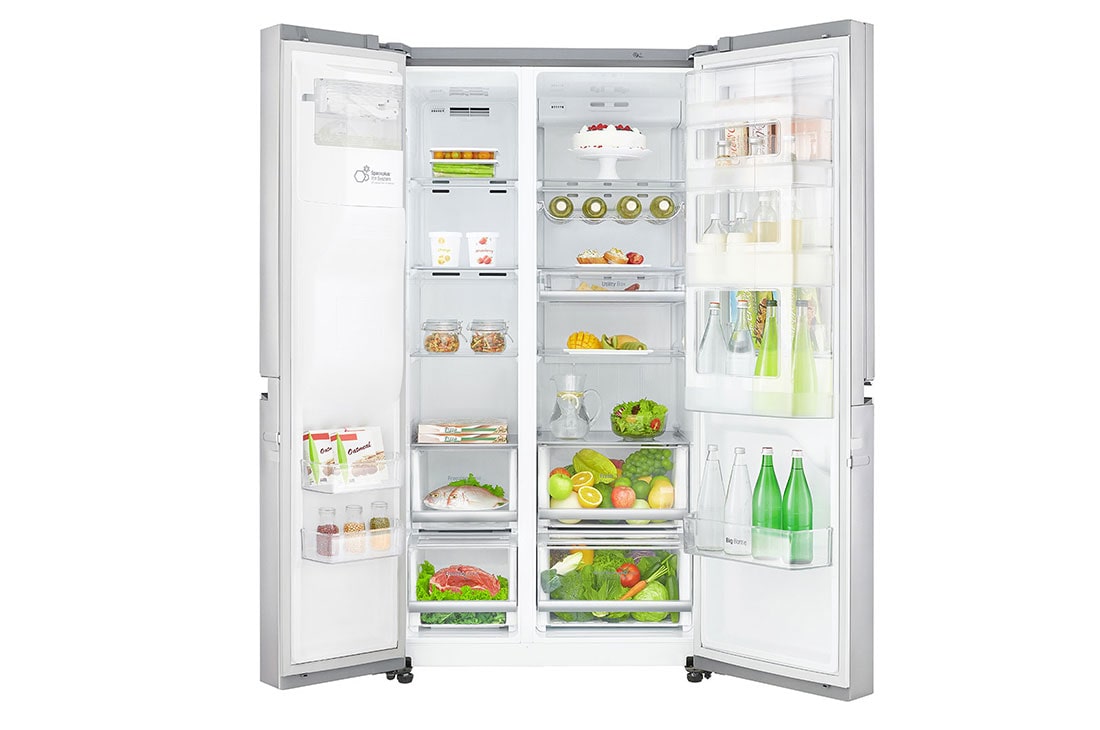 LG 625L Door in Door™ Side by Side (Noble Steel) Energialuokka F, Vesi/jää vesijohtoliitännällä, Smart Diagnosis™ - Wi-Fi-yhteys, GSJ960NSTZ, thumbnail 2
