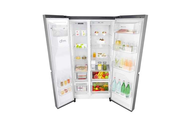 LG 625L Side by Side (Shiny Steel) Energialuokka F, Vesi/jää ilman vesijohtoliitäntää, Smart Diagnosis™ - Wi-Fi-yhteys, GSL961PZUZ, thumbnail 8