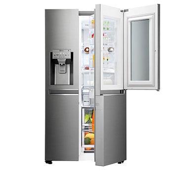 625L InstaView Door in Door™ Side by Side (Noble Steel) Energialuokka F, Vesi/jää ilman vesijohtoliitäntää, Smart Diagnosis™ - Wi-Fi-yhteys1