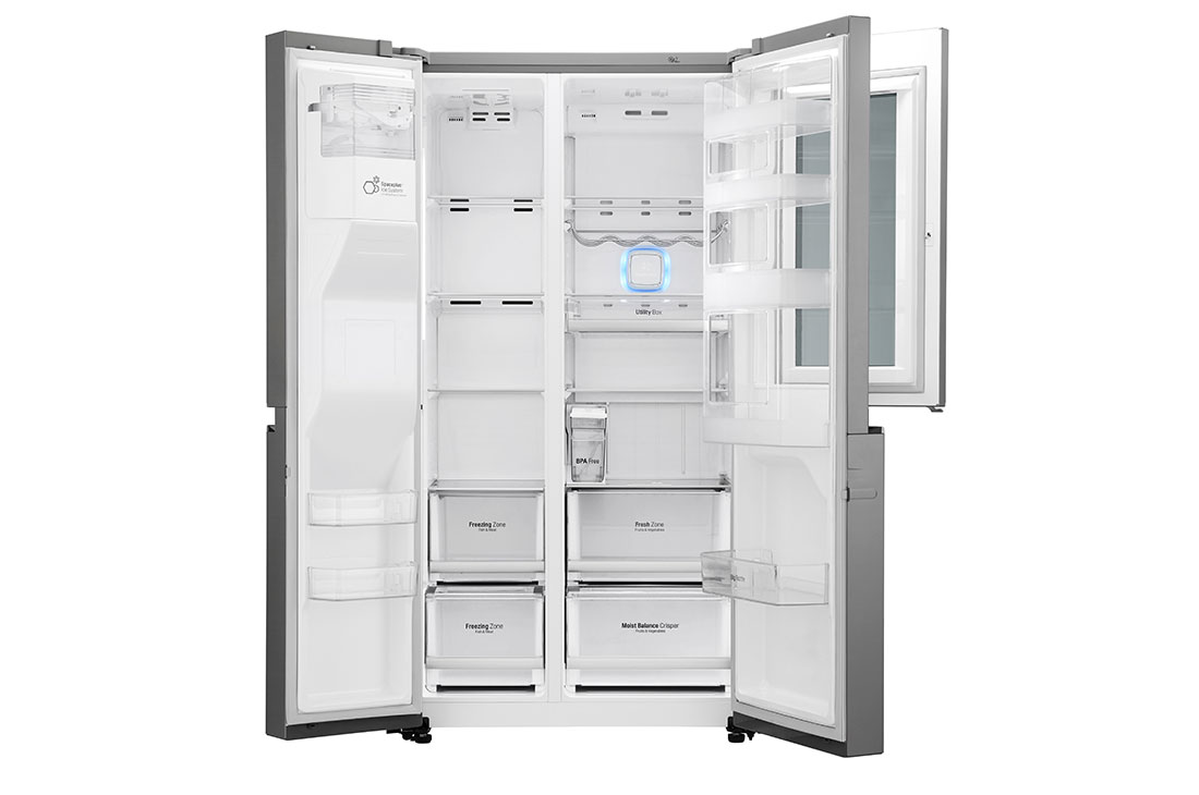 LG 625L InstaView Door in Door™ Side by Side (Noble Steel) Energialuokka F, Vesi/jää ilman vesijohtoliitäntää, Smart Diagnosis™ - Wi-Fi-yhteys, GSX961NSAZ, thumbnail 10