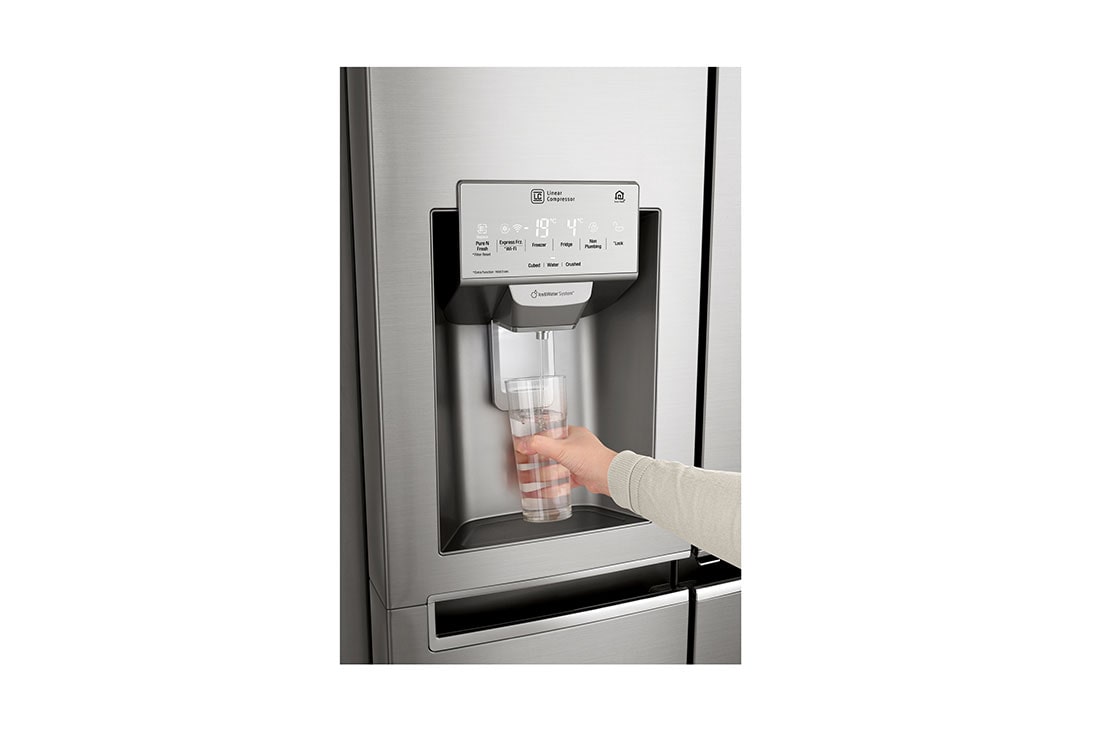 LG 625L InstaView Door in Door™ Side by Side (Noble Steel) Energialuokka F, Vesi/jää ilman vesijohtoliitäntää, Smart Diagnosis™ - Wi-Fi-yhteys, GSX961NSAZ, thumbnail 9