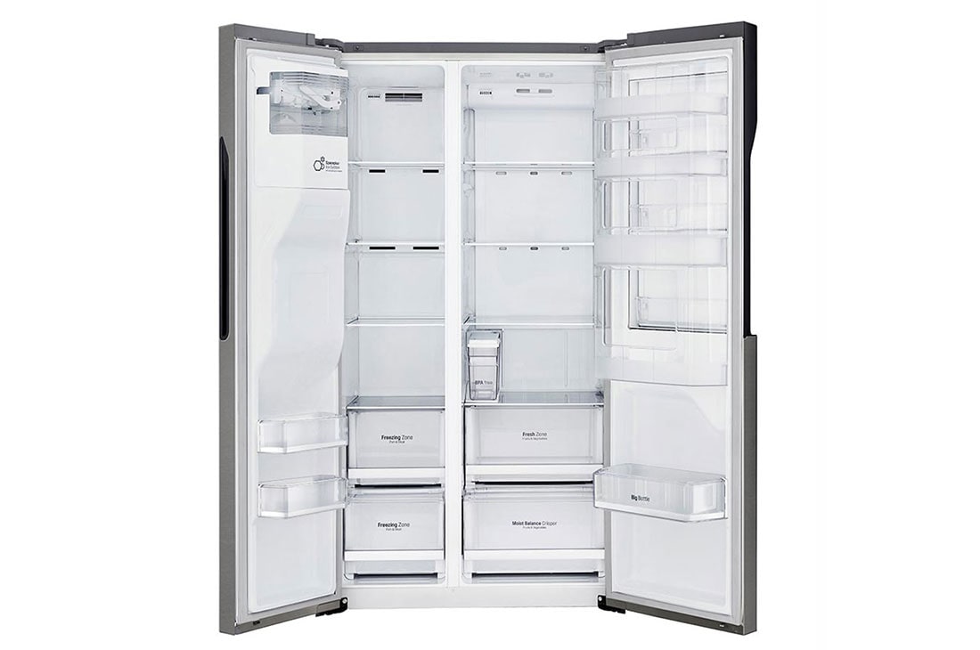 LG 606L Side by Side (tumman harmaa) Energialuokka F, Vesi/jää ilman vesijohtoliitäntää, Smart Diagnosis™, GSJ361DIDV, thumbnail 2