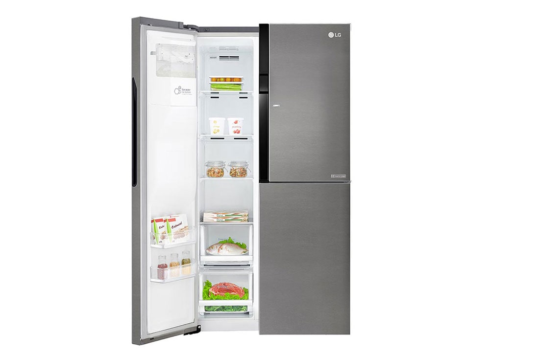 LG 606L Side by Side (tumman harmaa) Energialuokka F, Vesi/jää ilman vesijohtoliitäntää, Smart Diagnosis™, GSJ361DIDV, thumbnail 5