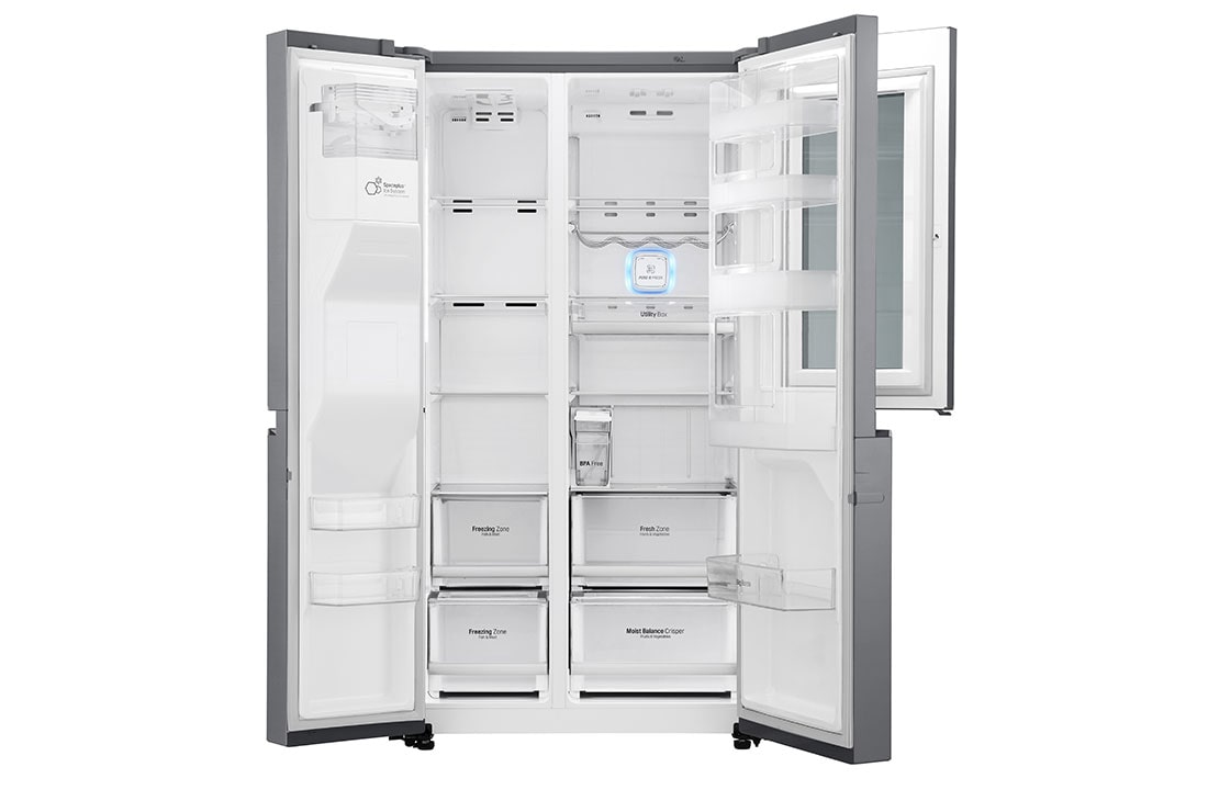 LG 625L InstaView Door in Door™ Side by Side (Shiny Steel) Energialuokka F, Vesi/jää ilman vesijohtoliitäntää, Smart Diagnosis™ - Wi-Fi-yhteys, GSI961PZAZ, thumbnail 10