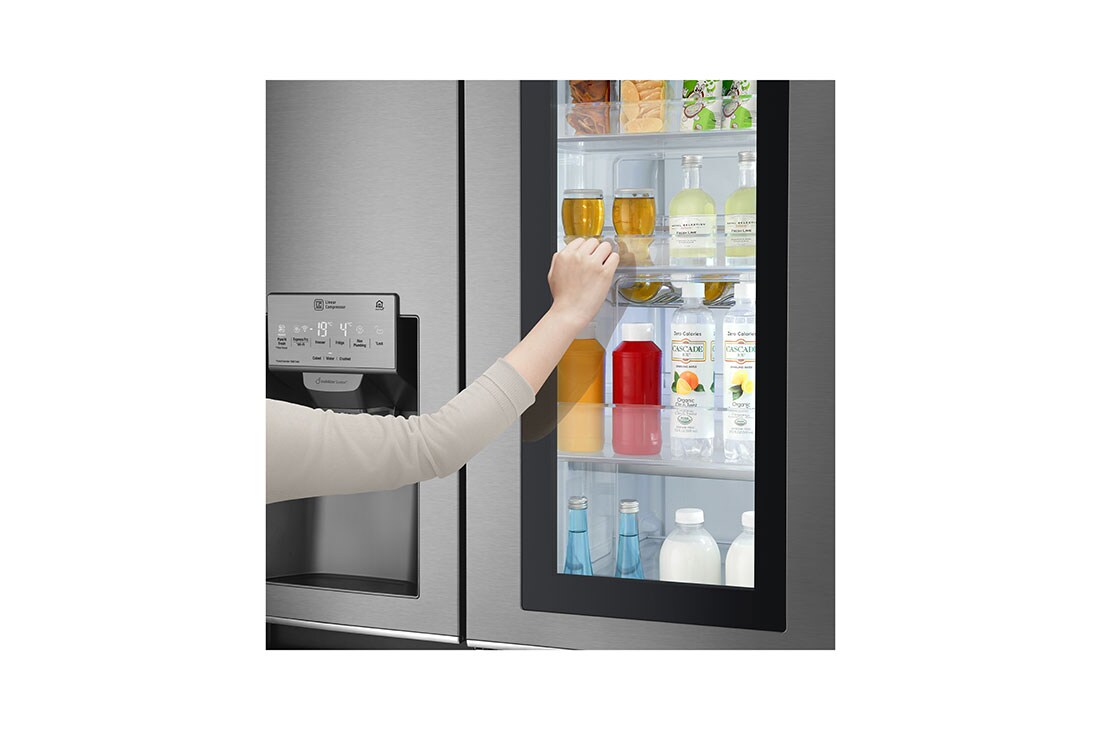 LG 625L InstaView Door in Door™ Side by Side (Shiny Steel) Energialuokka F, Vesi/jää ilman vesijohtoliitäntää, Smart Diagnosis™ - Wi-Fi-yhteys, GSI961PZAZ, thumbnail 5