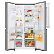 LG 625L InstaView Door in Door™ Side by Side (Shiny Steel) Energialuokka F, Vesi/jää ilman vesijohtoliitäntää, Smart Diagnosis™ - Wi-Fi-yhteys, GSI961PZAZ, thumbnail 3