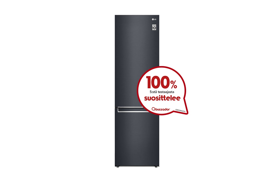 LG 1.86M 341L Jääkaappipakastimet(Matte Black) - Energialuokka D, Door Cooling™, Multi Flow, GBB71MCEFN