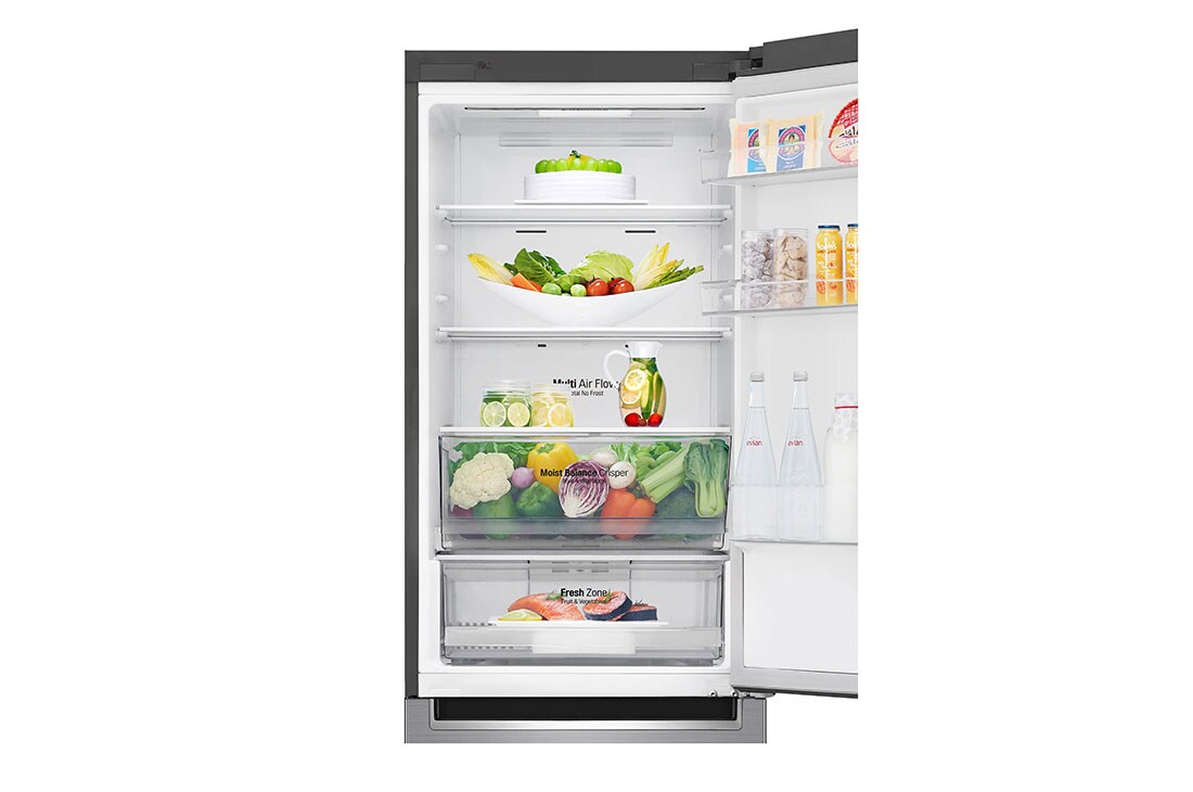 LG 1.86M 341L Jääkaappipakastimet (Shiny Steel) - Energialuokka E, Door Cooling™ ja Smart Diagnosis™ - Wi-Fi-yhteys, GBB61PZHZN, thumbnail 7