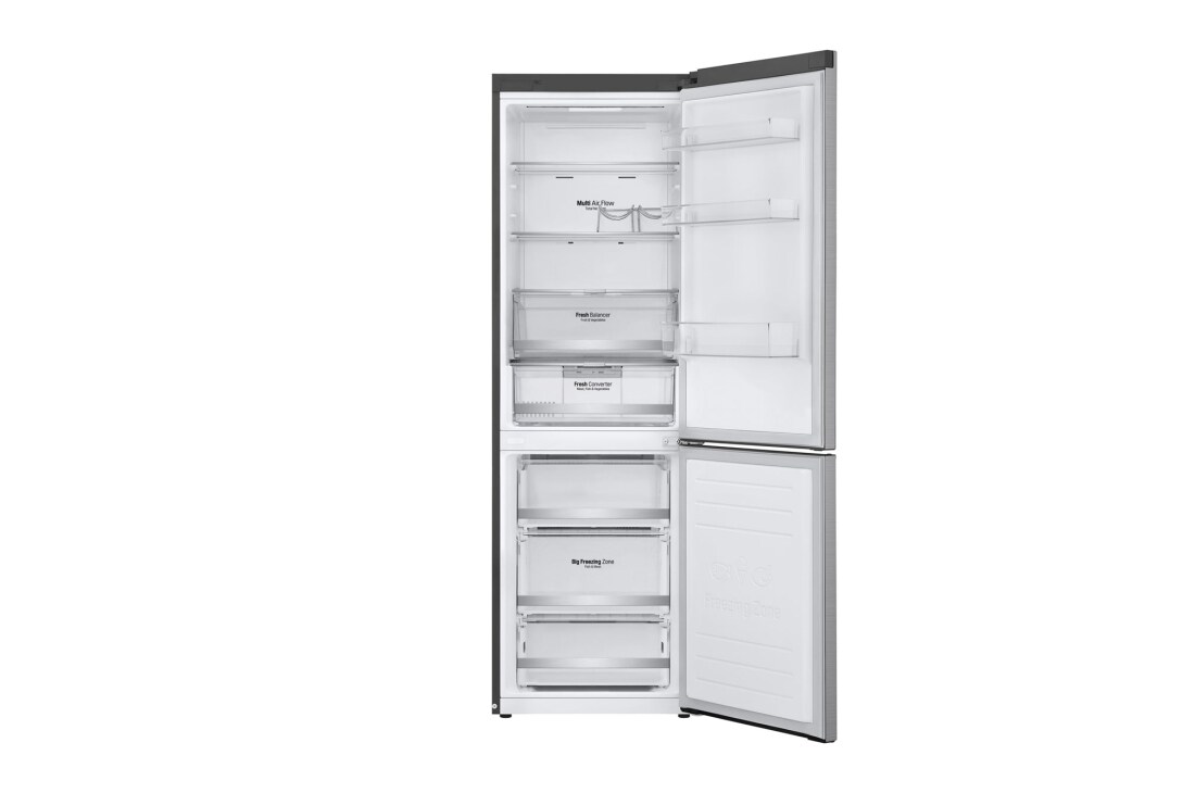 LG 1.86M 341L Jääkaappipakastimet(Shiny Steel) - Energialuokka E, Door Cooling™, Multi Flow, GBB71PZDZN, thumbnail 2