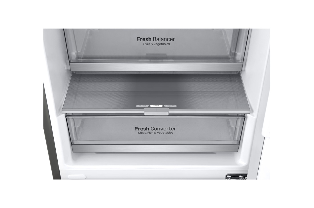LG 1.86M 341L Jääkaappipakastimet(Shiny Steel) - Energialuokka E, Door Cooling™, Multi Flow, GBB71PZDZN, thumbnail 4
