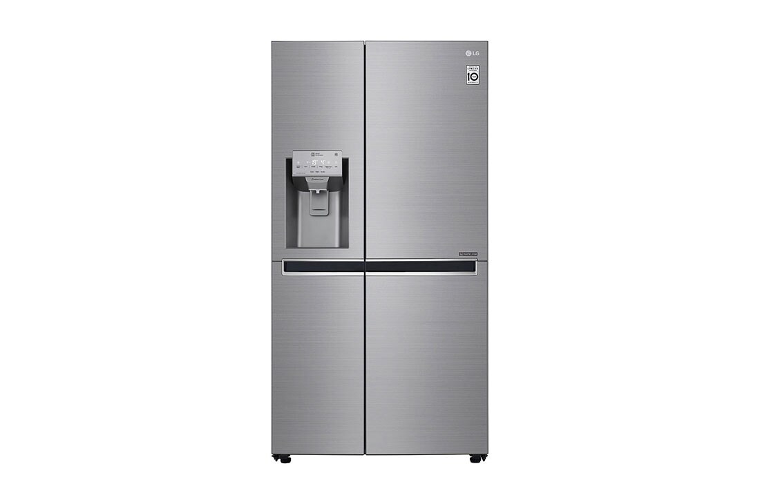 LG 625L Side by Side (Shiny Steel) - Energialuokka F, Vesi/jää vesijohtoliitännällä, Smart Diagnosis™, GSL960PZUZ