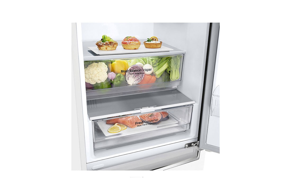 LG 2.03M 384L Jääkaappipakastimet (Valkonen) - Energialuokka D, Door Cooling™ ja Smart Diagnosis™ - Wi-Fi-yhteys, GBB62SWFFN, thumbnail 6