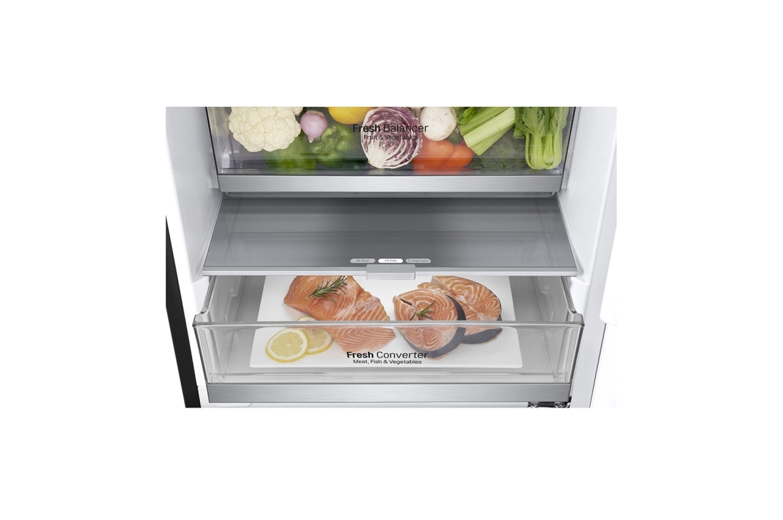 LG 1.86M 341L Jääkaappipakastimet(Matte Black) - Energialuokka E, Door Cooling™ ja Smart Diagnosis™ - Wi-Fi-yhteys, GBB71MCDZN, thumbnail 5