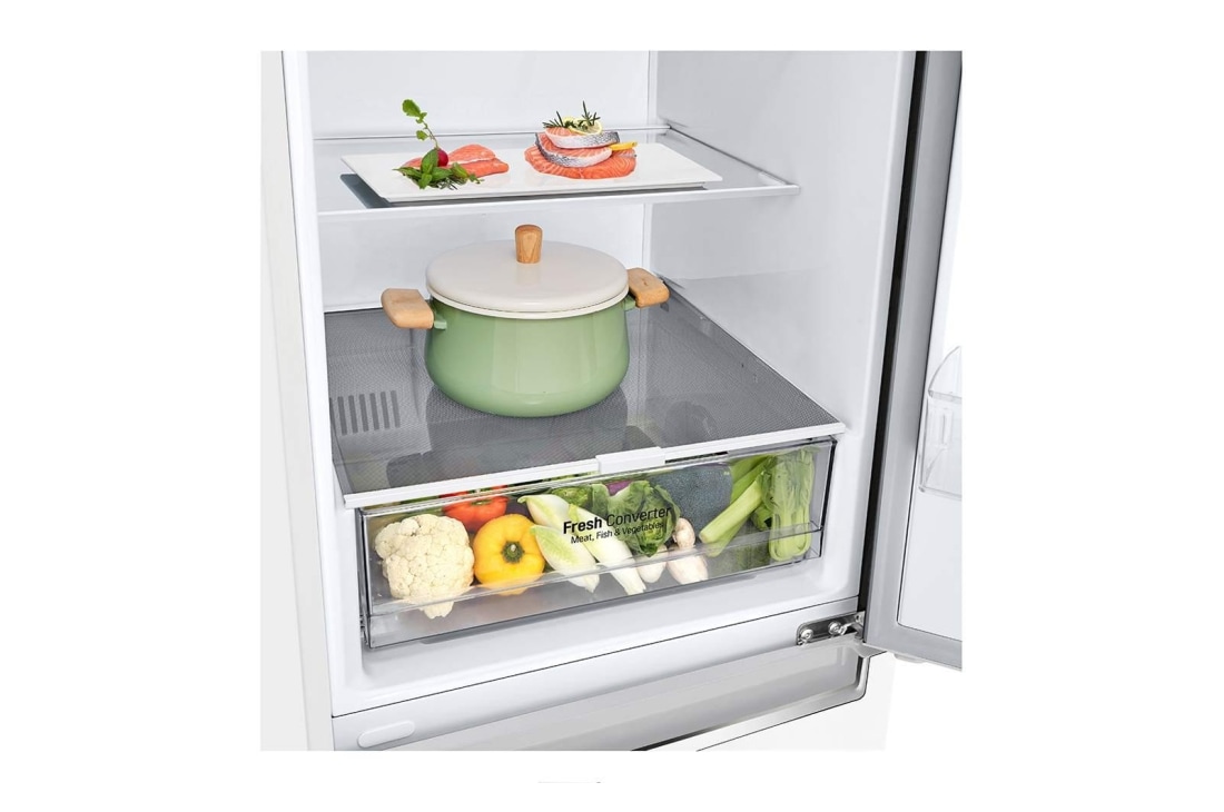 LG 1.86M 341L Jääkaappipakastimet (Valkonen) - Energialuokka E, Door Cooling™, GBB61SWJZN, thumbnail 4