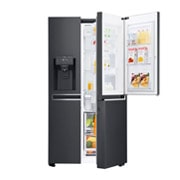 LG 625L Door in Door™ Side by Side (Matte Black) Energialuokka F,  Vesi/jää ilman vesijohtoliitäntää, Smart Diagnosis™ - Wi-Fi-yhteys, GSJ761MCZZ, thumbnail 1