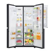 LG 625L Door in Door™ Side by Side (Matte Black) Energialuokka F,  Vesi/jää ilman vesijohtoliitäntää, Smart Diagnosis™ - Wi-Fi-yhteys, GSJ761MCZZ, thumbnail 3