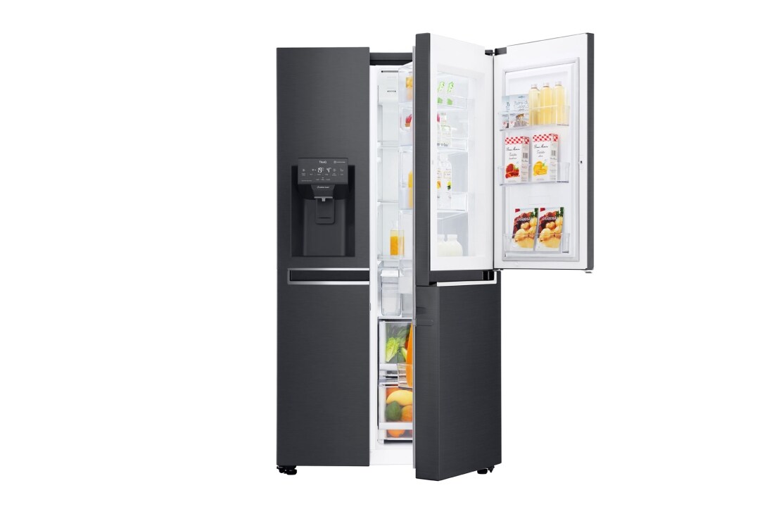 LG 625L Door in Door™ Side by Side (Matte Black) Energialuokka F,  Vesi/jää ilman vesijohtoliitäntää, Smart Diagnosis™ - Wi-Fi-yhteys, GSJ761MCZZ